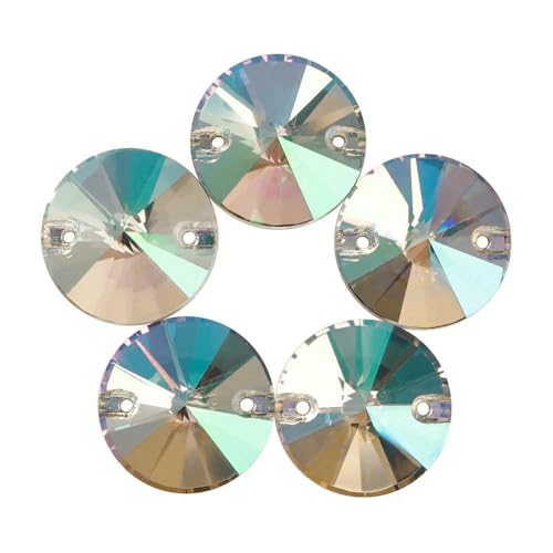 Flache Basis, Glas-Strasssteine zum Aufnähen, Form, Glitzer, Nähsteine, Kristall für Kleidungsstücke, Basteln, DIY-Dekoration, leuchtend grün, 10 mm, 45 Stück von QOVBD