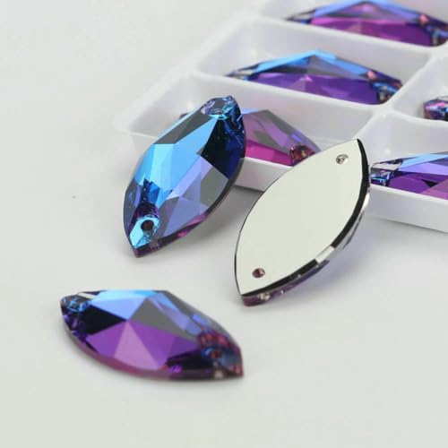 Flache Navette-Schnalle aus Glas, Nähsteine, flache Rückseite, zum Aufnähen von Strasssteinen für Kleidertaschen, 001BB, Bermudablau, 72 Stück, 5 mm, 10 mm Flache Navette-Schnalle aus Glas, Nähsteine, flache Rückseite, zum Aufnähen von Strasssteinen für Kleidertaschen, 001BB, Bermudablau, 72 Stück, 5 mm, 10 mm von QOVBD