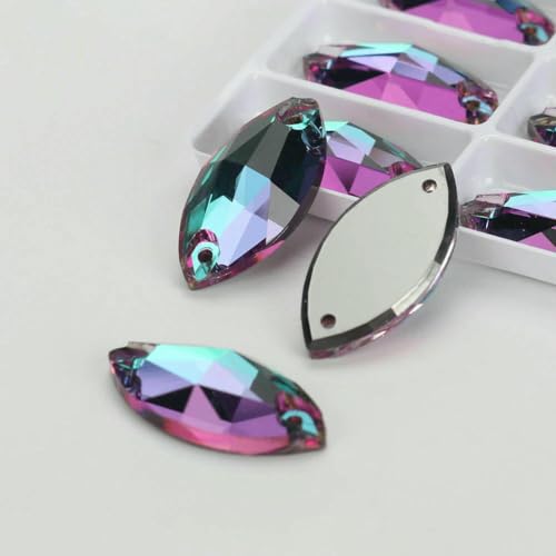 Flache Navette-Schnalle aus Glas, Nähsteine, flache Rückseite, zum Aufnähen von Strasssteinen für Kleidertaschen, 001HE Heliotrop, 72 Stück, 6 mm, 12 mm Flache Navette-Schnalle aus Glas, Nähsteine, flache Rückseite, zum Aufnähen von Strasssteinen für Kleidertaschen, 001HE Heliotrop, 72 Stück, 6 mm, 12 mm von QOVBD