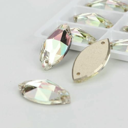 Flache Navette-Schnalle aus Glas, Nähsteine, flache Rückseite, zum Aufnähen von Strasssteinen für Kleidertaschen, 001LG, leuchtendes Grün, 12 Stück, 15 mm, 32 mm Flache Navette-Schnalle aus Glas, Nähsteine, flache Rückseite, zum Aufnähen von Strasssteinen für Kleidertaschen, 001LG, leuchtendes Grün, 12 Stück, 15 mm, 32 mm von QOVBD