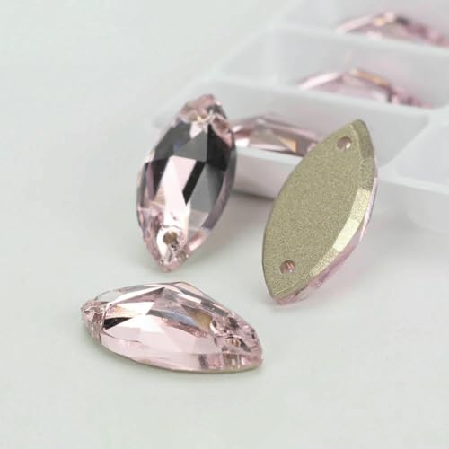 Flache Navette-Schnalle aus Glas, Nähsteine, flache Rückseite, zum Aufnähen von Strasssteinen für Kleidertaschen, T223 Hellrosa, 36 Stück, 9 mm, 18 mm Flache Navette-Schnalle aus Glas, Nähsteine, flache Rückseite, zum Aufnähen von Strasssteinen für Kleidertaschen, T223 Hellrosa, 36 Stück, 9 mm, 18 mm von QOVBD