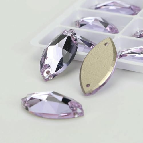 Flache Navette-Schnalle aus Glas, Nähsteine, flache Rückseite, zum Aufnähen von Strasssteinen für Kleidertaschen, T371 Violett, 42 Stück, 7 mm, 15 mm Flache Navette-Schnalle aus Glas, Nähsteine, flache Rückseite, zum Aufnähen von Strasssteinen für Kleidertaschen, T371 Violett, 42 Stück, 7 mm, 15 mm von QOVBD
