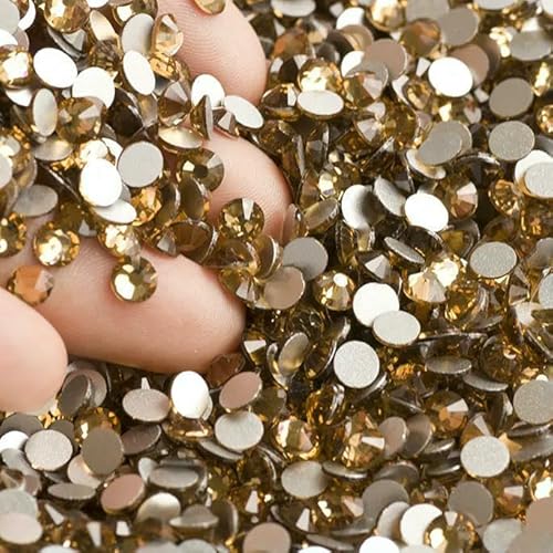 Flache Rückseite, Kristall-Strasssteine, Nagelkleidung für Handarbeiten, DIY, Basteln, Dekor, Edelsteine, Heller Colorado-Topas, SS20, 1440 Stück von QOVBD