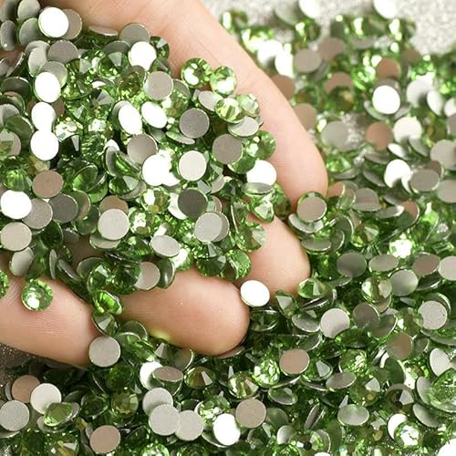 Flache Rückseite, Kristall-Strasssteine, Nagelkleidung für Handarbeiten, DIY, Basteln, Dekor, Edelsteine, Peridot, SS6, 1440 Stück von QOVBD