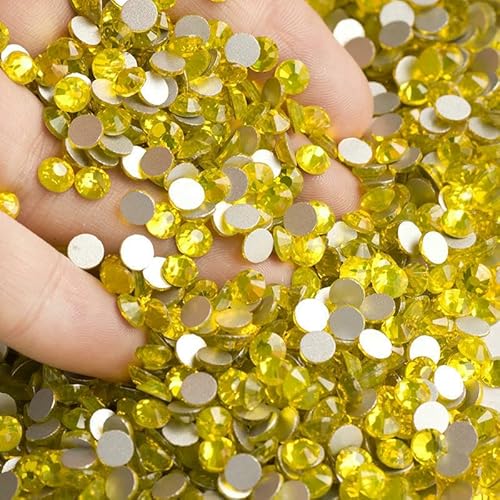Flatback-Kristall-Strasssteine, Nagelkleidung für Handarbeiten, DIY, Basteln, Dekor, Edelsteine, Citrin, SS20, 1440 Stück von QOVBD