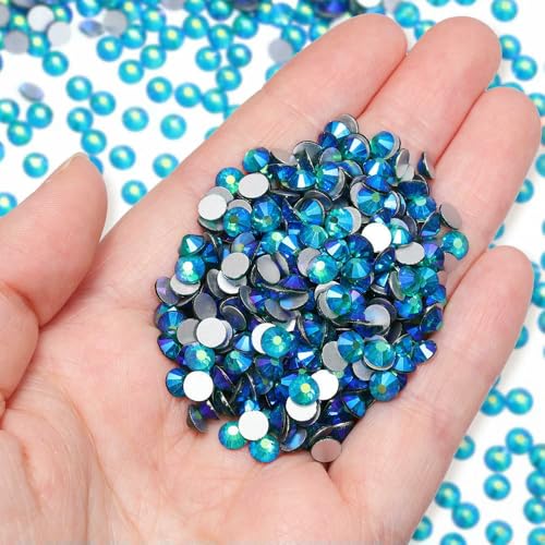 Flatback-Strasssteine ohne Hotfix, blau, Kristallglas, Strass-Diamantsteine, DIY-Zubehör für Nagelkunst, Hochzeitskleid, Blauer Zirkon AB-SS12-1440 Stück Flatback-Strasssteine ohne Hotfix, blau, Kristallglas, Strass-Diamantsteine, DIY-Zubehör für Nagelkunst, Hochzeitskleid, Blauer Zirkon AB-SS12-1440 Stück von QOVBD