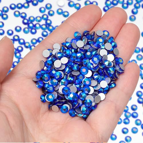 Flatback-Strasssteine ohne Hotfix, blau, Kristallglas, Strass-Diamantsteine, DIY-Zubehör für Nagelkunst, Hochzeitskleid, Saphir AB-SS12, 1440 Stück Flatback-Strasssteine ohne Hotfix, blau, Kristallglas, Strass-Diamantsteine, DIY-Zubehör für Nagelkunst, Hochzeitskleid, Saphir AB-SS12, 1440 Stück von QOVBD