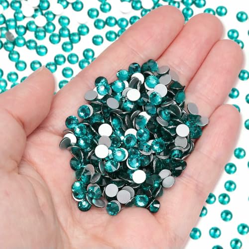 Flatback-Strasssteine ohne Hotfix, blau, Kristallglas, Strass-Diamantsteine, DIY-Zubehör für Nagelkunst, Hochzeitskleid, blauer Zirkon, SS12, 1440 Stück von QOVBD