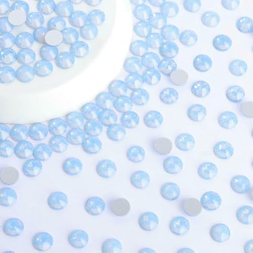 Glas-Strasssteine ohne Hotfix, SS6–SS30, Glitzersteine mit silberner Unterseite, Kristall, Nagelkunst, DIY, Basteln, Dekoration, Blauer Opal, SS20, 1440 Stück Glas-Strasssteine ohne Hotfix, SS6–SS30, Glitzersteine mit silberner Unterseite, Kristall, Nagelkunst, DIY, Basteln, Dekoration, Blauer Opal, SS20, 1440 Stück von QOVBD