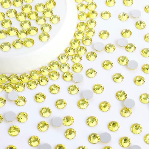Glas-Strasssteine ohne Hotfix, SS6–SS30, Glitzersteine mit silberner Unterseite, Kristall-Nagelkunst, DIY-Basteldekoration, Citrin, SS16, 1440 Stück Glas-Strasssteine ohne Hotfix, SS6–SS30, Glitzersteine mit silberner Unterseite, Kristall-Nagelkunst, DIY-Basteldekoration, Citrin, SS16, 1440 Stück von QOVBD