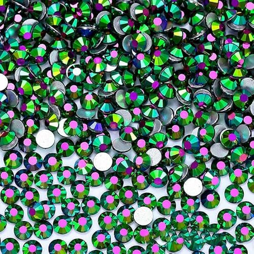 Glitzernde Kaltfixierung, flache Rückseite, nicht Hotfix-Strasssteine für DIY-Taschen, Nägel, Stoff, Kleidungsdekoration, Schmuckzubehör, Pfau, SS50 – 144 Stück von QOVBD