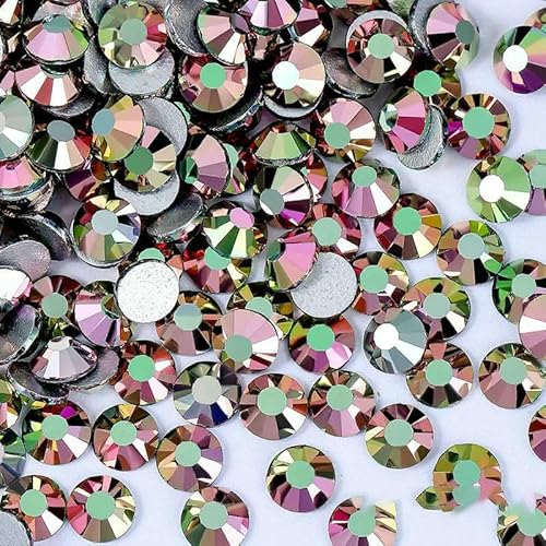 Glitzernde Kaltfixierung, flache Rückseite, nicht Hotfix-Strasssteine für DIY-Taschen, Nägel, Stoff, Kleidungsdekoration, Schmuckzubehör – Galaxienrosa – SS40 – 144 Stück von QOVBD