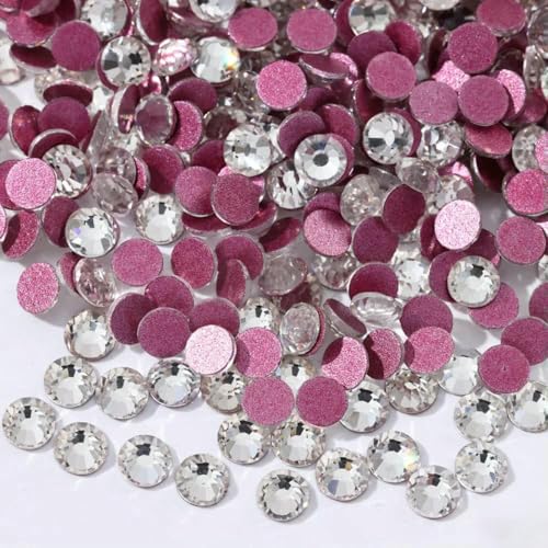 Glitzersteine SS3–SS50, flache Rückseite, Kristall, nicht Hotfix-Strasssteine, Nagelkunst-Dekoration, Strasssteine, Kristall, SS40, 8,7 mm, 144 Stück von QOVBD