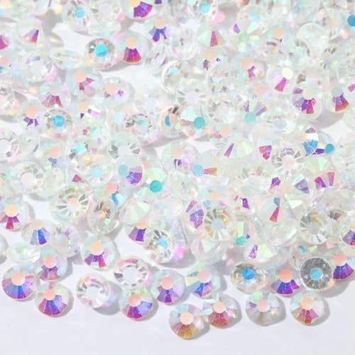 Glitzersteine SS3–SS50, flache Rückseite, Kristall-Strasssteine, nicht Hotfix, Nagelkunst-Dekoration, Strasssteine, transparent, klar, AB-SS20, 4,8 mm, 1440 Stück Glitzersteine SS3–SS50, flache Rückseite, Kristall-Strasssteine, nicht Hotfix, Nagelkunst-Dekoration, Strasssteine, transparent, klar, AB-SS20, 4,8 mm, 1440 Stück von QOVBD