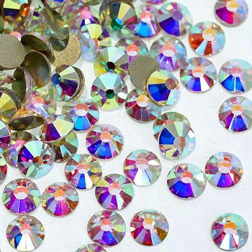 Glitzersteine SS3–SS50, flache Rückseite, klare Kristalle, nicht Hotfix-Strasssteine, Nagelkunst-Dekoration, Strasssteine, Y0100-Kristall AB_b-gemischt, SS3–16, 1440 Stück von QOVBD