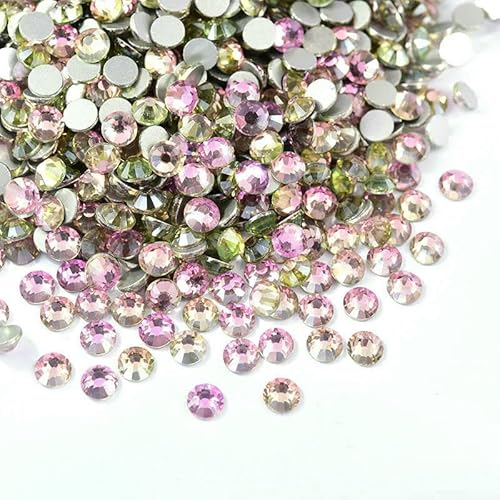 Glitzersteine SS3–SS50, flache Rückseite, klare Kristalle, nicht Hotfix-Strasssteine, Nagelkunst-Dekoration, Strasssteine, Y0100-Luftrosa-SS4 1,6 mm – 1440 Stück von QOVBD