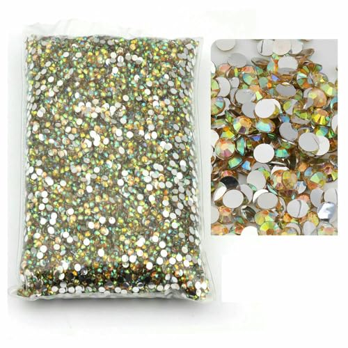Größe 2 mm, 3,0 mm, 4,0 mm, 5 mm, 6 mm, großes Paket, Harz, nicht Hot Fix, Strasssteine, Großhandel, flache Kristalle, Nagel, DIY, Glitzer, Cтразы, Stein-Kristallgelb AB-3,0 mm, 10000 Stück von QOVBD