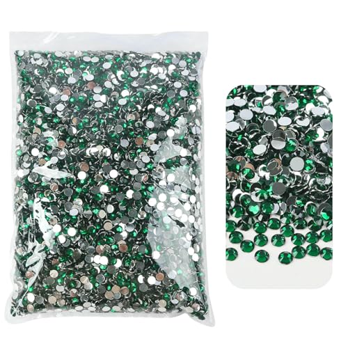 Großhandel 2 mm 3,0 mm 4,0 mm 5 mm 6 mm Flatback-Silberboden-Harz, nicht Hotfix-Strasssteine in Großpackung für DIY-Bastel-, Nagelkunst-Dekoration-06-SS30 6 mm 5000 Stück von QOVBD