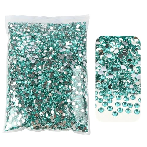 Großhandel 2 mm 3,0 mm 4,0 mm 5 mm 6 mm Flatback-Silberboden-Harz, nicht Hotfix-Strasssteine in Großpackung für DIY-Bastel-, Nagelkunst-Dekoration-08-SS20 5 mm 15000 Stück von QOVBD