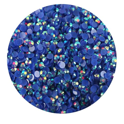 Großhandel 2 mm 3,0 mm 4,0 mm 5 mm 6 mm Flatback-Silberboden-Harz, nicht Hotfix-Strasssteine in Großpackung für DIY-Bastel-, Nagelkunst-Dekoration-51-SS30 6 mm 5000 Stück von QOVBD