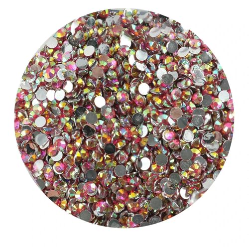 Großhandel 2 mm 3,0 mm 4,0 mm 5 mm 6 mm Flatback-Silberboden-Harz, nicht Hotfix-Strasssteine in Großpackung für DIY-Bastel-, Nagelkunst-Dekoration-B50-SS30 6 mm 5000 Stück von QOVBD