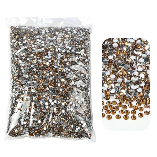 Großhandel 2 mm 3,0 mm 4,0 mm 5 mm 6 mm Flatback-Silberboden-Harz, nicht Hotfix-Strasssteine in Großpackung für DIY-Bastel- und Nagelkunst-Dekoration, 20-SS30, 6 mm, 5000 Stück von QOVBD