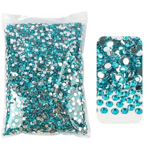 Großhandel 2 mm 3,0 mm 4,0 mm 5 mm 6 mm Flatback-Silberboden-Harz, nicht Hotfix-Strasssteine in Großpackung für DIY-Bastel- und Nagelkunst-Dekoration-04-SS30 6 mm 5000 Stück von QOVBD