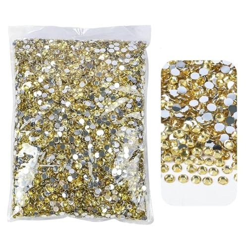 Großhandel 2 mm 3,0 mm 4,0 mm 5 mm 6 mm Flatback-Silberboden-Harz, nicht Hotfix-Strasssteine in Großpackung für DIY-Bastel- und Nagelkunst-Dekoration-10-SS20 5 mm 15000 Stück von QOVBD