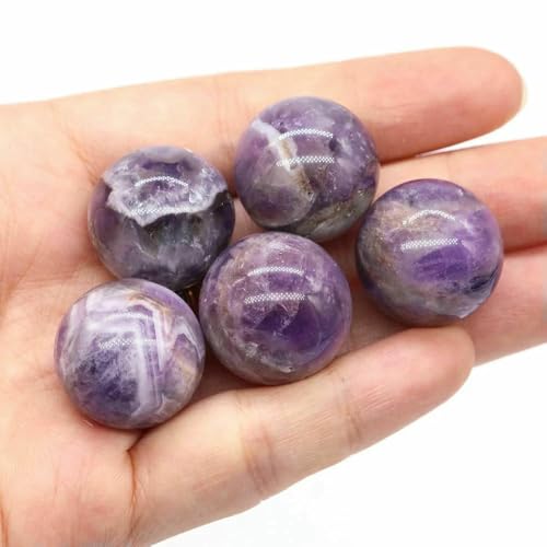 Großhandel 20 mm Naturstein, runde Kugel, Amethyst, Energiekristallperle, DIY-Edelsteinkugel, Halskette, Mineralprobe, Heimdekoration, Amethyst, 20 Stück von QOVBD