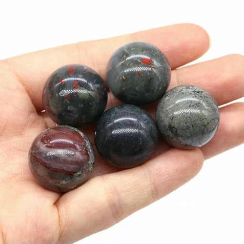Großhandel 20 mm Naturstein, runde Kugel, Amethyst, Energiekristallperle, DIY-Edelsteinkugel, Halskette, Mineralprobe, Heimdekoration, Blutstein, 5 Stück Großhandel 20 mm Naturstein, runde Kugel, Amethyst, Energiekristallperle, DIY-Edelsteinkugel, Halskette, Mineralprobe, Heimdekoration, Blutstein, 5 Stück von QOVBD