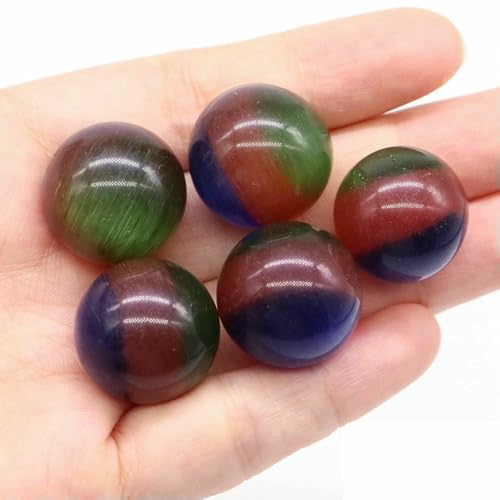 Großhandel 20 mm Naturstein, runde Kugel, Amethyst, Energiekristallperle, DIY-Edelsteinkugel, Halskette, Mineralprobe, Heimdekoration, Farbe: Katzenauge, 5 Stück Großhandel 20 mm Naturstein, runde Kugel, Amethyst, Energiekristallperle, DIY-Edelsteinkugel, Halskette, Mineralprobe, Heimdekoration, Farbe: Katzenauge, 5 Stück von QOVBD