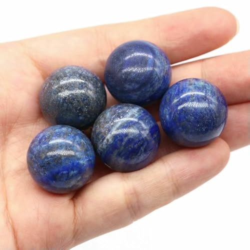 Großhandel 20 mm Naturstein, runde Kugel, Amethyst, Energiekristallperle, DIY-Edelsteinkugel, Halskette, Mineralprobe, Heimdekoration, Lapislazuli, 20 Stück von QOVBD
