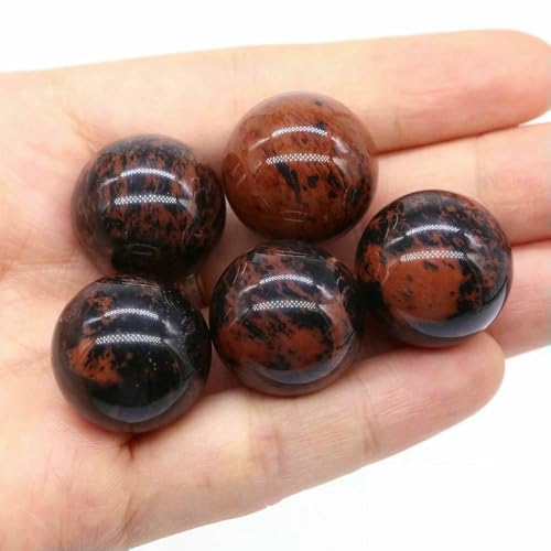 Großhandel 20 mm Naturstein, runde Kugel, Amethyst, Energiekristallperle, DIY-Edelsteinkugel, Halskette, Mineralprobe, Heimdekoration, Rot, Mahagoni, 20 Stück von QOVBD
