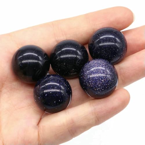 Großhandel 20 mm Naturstein, runde Kugel, Amethyst, Energiekristallperle, DIY-Edelsteinkugel, Halskette, Mineralprobe, Heimdekoration, Syn-Blaugoldfluss, 20 Stück von QOVBD