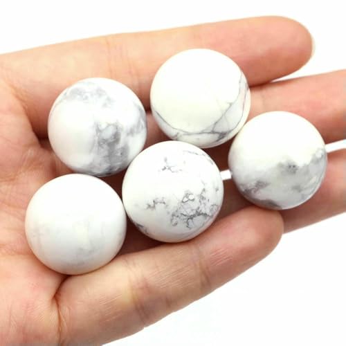 Großhandel 20 mm Naturstein, runde Kugel, Amethyst, Energiekristallperle, DIY-Edelsteinkugel, Halskette, Mineralprobe, Heimdekoration, Weiß/Türkis, 10 Stück von QOVBD