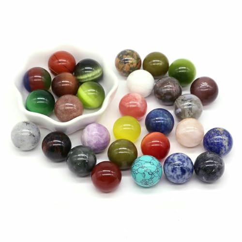 Großhandel 20 mm Naturstein Runde Kugel Amethyst Energie Kristall Perle DIY Edelsteine Kugel Halskette Mineral Probe Heimdekoration - Steine - 1 Stück von QOVBD
