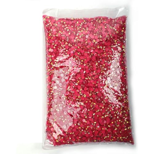 Großhandel in großen Mengen, Silber- und Gelee-Unterseite, Glitzerstein, nicht Hotfix-Strasssteine, flache Rückseite, Strass für DIY-Hochzeitsdekorationen, Dunkelrosa AB, 4,0 mm SS16, 10.000 Stück von QOVBD