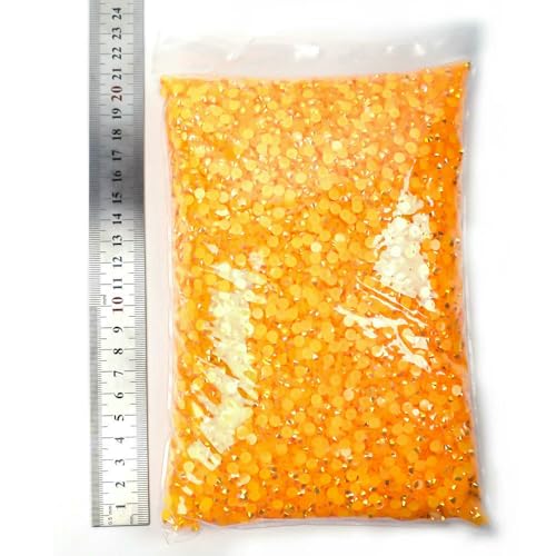 Großhandel in großen Mengen, Silber- und Gelee-Unterseite, Glitzerstein, nicht Hotfix-Strasssteine, flache Rückseite, Strass für DIY-Hochzeitsdekorationen, Orange AB, 4,0 mm SS16, 10.000 Stück von QOVBD