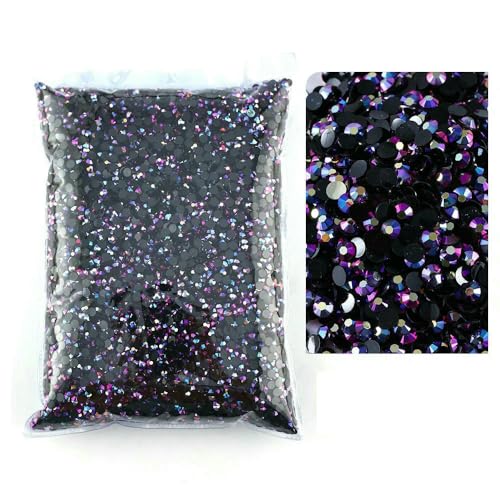 Großhandels-Großhandelsartikel, Jelly Color AB, Transparent AB, 2 mm, 3,0 mm, 4,0 mm, 5 mm, 6 mm, Facetten, flache Rückseite, Harz-Strasssteine, Nagelkunst, Kleidungsdekoration, Jet AB (lila), 4,0 m von QOVBD