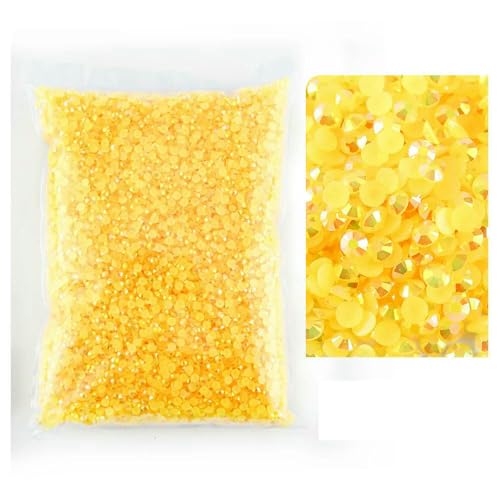 Großhandels-Jelly-Farbe AB Transparent AB 2 mm, 3,0 mm, 4,0 mm, 5 mm, 6 mm Facetten Flatback Harz Strass Nail Art Bekleidungsdekoration-Goldgelb AB-6 mm SS30-1000 Stück von QOVBD