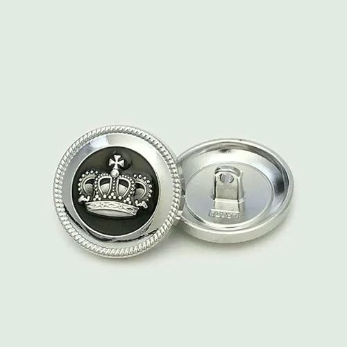 Hochwertige Metallknöpfe im europäischen Kronendesign, Anzugdurchmesser 23,0 mm, goldene Nähknöpfe, Jacken- und Mantelknöpfe im britischen Stil, 2–18 mm, 10 Stück von QOVBD