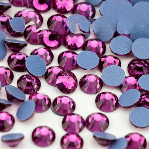 Hot-Fix SS6-SS30 Glaskristall-Strasssteine, flache Rückseite, zum Aufbügeln, für DIY-Nagelkunst, Stoff, Kleidung, Kleiderdekoration, 042 Fuchsia, SS20, 1440 Stück Hot-Fix SS6-SS30 Glaskristall-Strasssteine, flache Rückseite, zum Aufbügeln, für DIY-Nagelkunst, Stoff, Kleidung, Kleiderdekoration, 042 Fuchsia, SS20, 1440 Stück von QOVBD