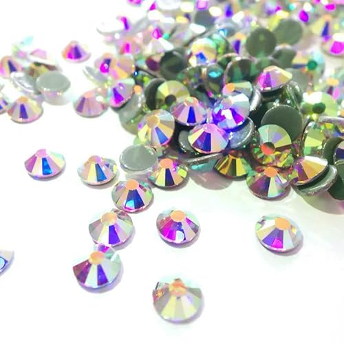 Hotfix-Kristall-AB-Strasssteine zum Aufbügeln von Schmuck, Glasperlen, flache Rückseite, Bastelzubehör, Steine für Mütze, Tanzkleid, SS8, 1440 Stück von QOVBD
