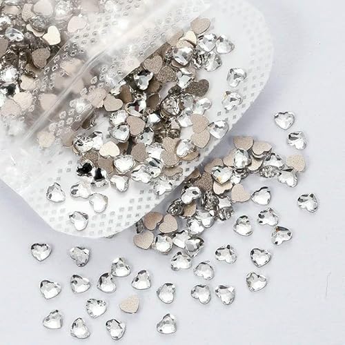 K9 Clear Boutique Flachboden-Strasssteine für Nagelkunst, Glaskristall, 3D-Nageldekoration, mehrere Formen – 3 x 3,0 mm, a, 500 Stück von QOVBD