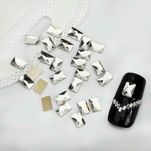 K9 Clear Boutique Flachboden-Strasssteine für Nagelkunst, Glaskristall, 3D-Nageldekoration, mehrere Formen – 4 x 6 mm, a, 100 Stück K9 Clear Boutique Flachboden-Strasssteine für Nagelkunst, Glaskristall, 3D-Nageldekoration, mehrere Formen – 4 x 6 mm, a, 100 Stück von QOVBD