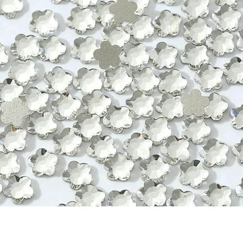 K9 Clear Boutique Flachboden-Strasssteine für Nagelkunst, Glaskristall, 3D-Nageldekoration, mehrere Formen – 5 x 5 mm, a, 100 Stück von QOVBD