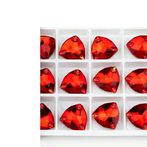 K9 Glas-Strasssteine zum Aufnähen, Kristall, flache Rückseite, zum Nähen, für DIY-Taschen, Kleidungsstücke, Siam, 12 x 12 mm, 28 Stück von QOVBD