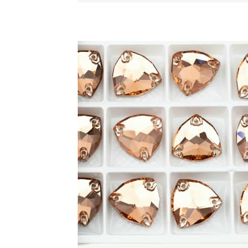 K9 Glas-Strasssteine zum Aufnähen, Kristall, flache Rückseite, zum Nähen von DIY-Taschen, Kleidungsstücken, Pfirsichflaum, 12 x 12 mm, 28 Stück von QOVBD