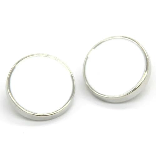 Klassische runde, flache Metallknöpfe mit Schaft für Kleidung, modische Mäntel, Anzüge, Blazer, Stricktaschen, handgefertigte Dekorationen, DIY-Bastelarbeiten, Weiß, 23,0 mm, 6 Stück von QOVBD