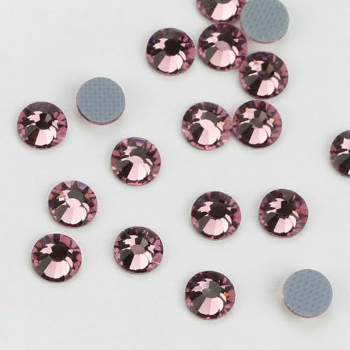 Lilafarbene Flatback-Hotfix-Strasssteine für Schuhe, Taschen, Stoff, Kleidungsdekoration, DIY-Schmuckzubehör – 134 Heller Amethyst – 8 mm SS40, 144 Stück Lilafarbene Flatback-Hotfix-Strasssteine für Schuhe, Taschen, Stoff, Kleidungsdekoration, DIY-Schmuckzubehör – 134 Heller Amethyst – 8 mm SS40, 144 Stück von QOVBD